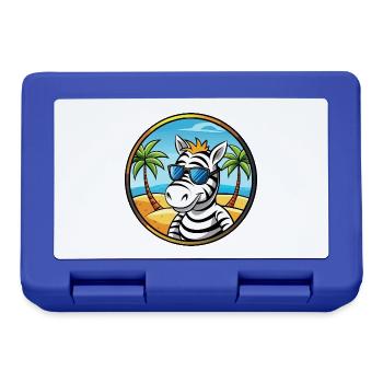 Zebra Lustige Cartoon Sommer Strand Sonnenbrille Cool - Brotdose - Royalblau - Vorne