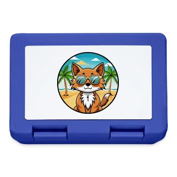 Somali Katzenrasse Cartoon Kawaii Sonnenbrille Strand - Brotdose - Royalblau - Vorne