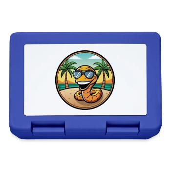 Schlange Lustige Cartoon Sommer Strand Sonnenbrille Cool - Brotdose - Royalblau - Vorne