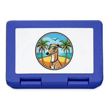 Galgo Español Hunderasse Cartoon Sonnenbrille Strand - Brotdose - Royalblau - Vorne