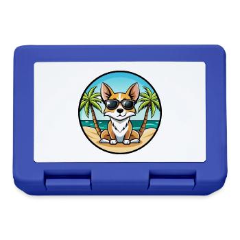 Miniatur Foxterrier Hunderasse Cartoon Sonnenbrille - Brotdose - Royalblau - Vorne