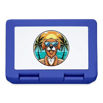 Picardie Spaniel Hund Rasse Cartoon Sonnenbrille Strand - Brotdose - Royalblau - Vorne