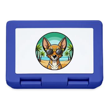 Cirneco Dell Etna Dog Breed Cartoon Sunglass Beach - Lunchbox - royal blue - Front