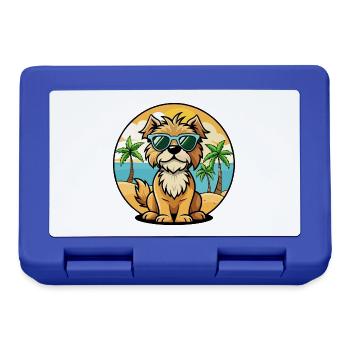 Brikett Griffon Vendéen Hunderasse Cartoon Strand - Brotdose - Royalblau - Vorne