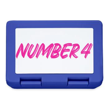 Number 4 - vier - vierter - vierte - 4 - Nummer 4 - Brotdose - Royalblau - Vorne