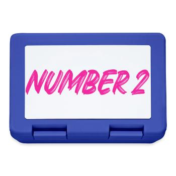 Number 2 - zwei - zweiter - zweite - 2 - Nummer 2 - Brotdose - Royalblau - Vorne