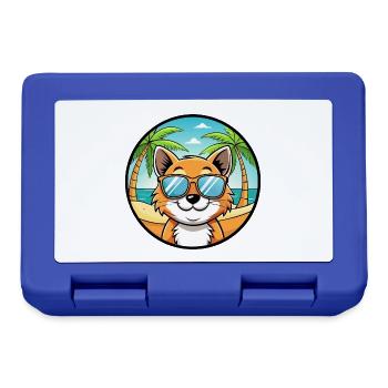 Bambino Cat Breed Cartoon Sunglasses Beach - Lunchbox - royal blue - Front
