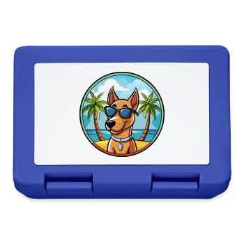 Andalusischer Windhund Rasse Cartoon Sonnenbrille Strand - Brotdose - Royalblau - Vorne