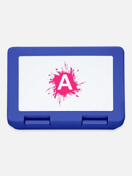 Team A Buchstabe A Anfangsbuchtabe Rosa - Brotdose - Royalblau