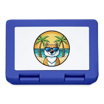 Lunettes de soleil de dessin animé de race de chien du Groenland plage - Boîte à goûter - bleu royal - Devant