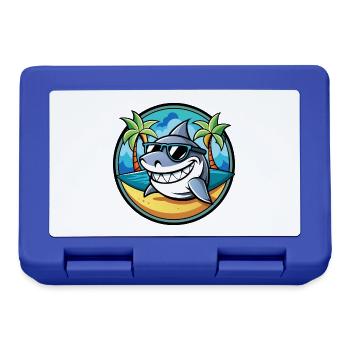 Shark Funny Cartoon Summer Beach Sunglasses Cool - Lunchbox - royal blue - Front