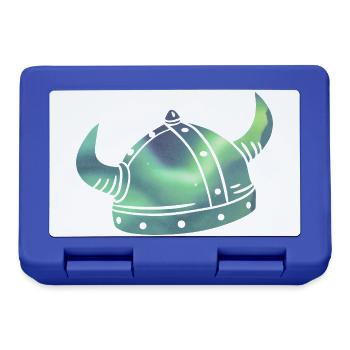 Island Wikinger Polarlicht Aurora Borealis - Brotdose - Royalblau - Vorne