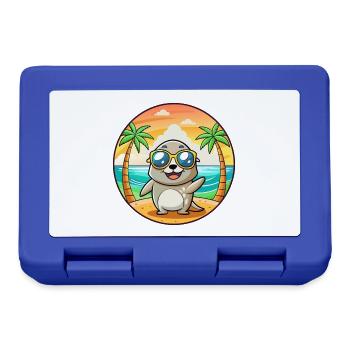 Seal Lustige Cartoon Sommer Strand Sonnenbrille - Brotdose - Royalblau - Vorne