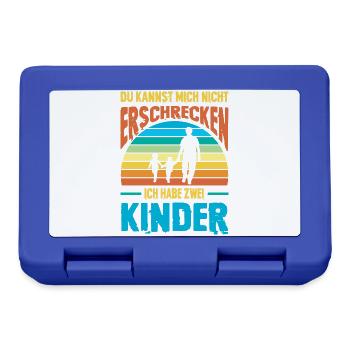 Papa 2 Kinder Geschenk Spruch Vater Geburtstag - Brotdose - Royalblau - Vorne