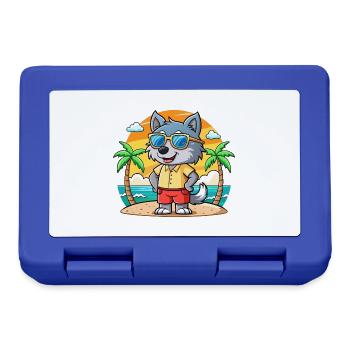 Wolf Lustige Cartoon Sommer Strand Sonnenbrille - Brotdose - Royalblau - Vorne