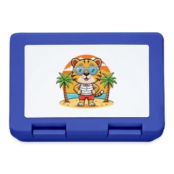 Tiger Lustige Cartoon Sommer Strand Sonnenbrille - Brotdose - Royalblau - Vorne