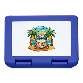 Faultier Lustige Cartoon Sommer Strand Sonnenbrille - Brotdose - Royalblau - Vorne