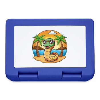 Schlange Lustige Cartoon Sommer Strand Sonnenbrille - Brotdose - Royalblau - Vorne