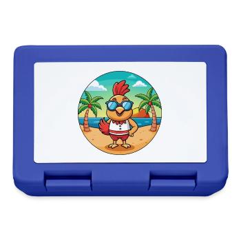 Hahn Lustige Cartoon Sommer Strand Sonnenbrille - Brotdose - Royalblau - Vorne