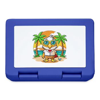 Hawk Funny Cartoon Summer Beach Sunglasses - Lunchbox - royal blue - Front