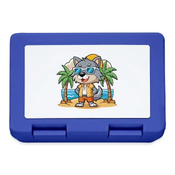 Wolf Lustige Cartoon Sommer Strand Sonnenbrille - Brotdose - Royalblau - Vorne