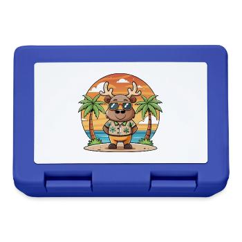 Elch Lustige Cartoon Sommer Strand Sonnenbrille - Brotdose - Royalblau - Vorne