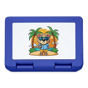 Bär Lustige Cartoon Sommer Strand Sonnenbrille - Brotdose - Royalblau - Vorne