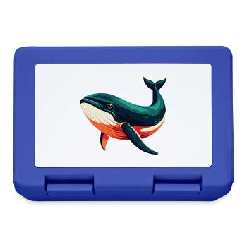 Whale Cartoon Character Colorful Pet Animal - Lunchbox - royal blue - Front