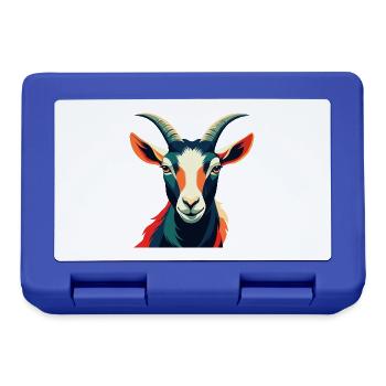 Goat Cartoon Character Colorful Pet Animal - Lunchbox - royal blue - Front