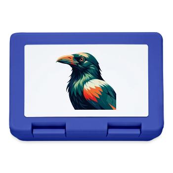 Crow Cartoon Character Colorful Pet Animal - Lunchbox - royal blue - Front