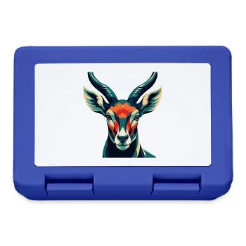 Antilope Zeichentrickfigur Buntes Haustier Tier - Brotdose - Royalblau - Vorne