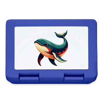 Whale Cartoon Character Colorful Pet Animal - Lunchbox - royal blue - Front