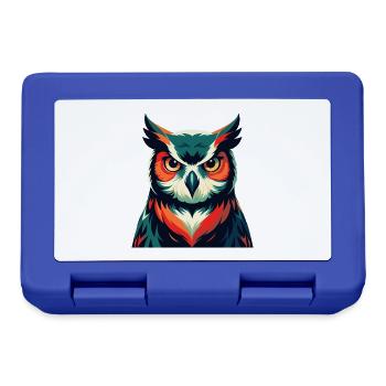 Eule Cartoon Figur Buntes Haustier Tier - Brotdose - Royalblau - Vorne