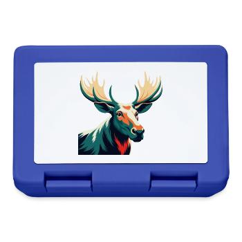Elch Cartoon Figur Buntes Haustier Tier - Brotdose - Royalblau - Vorne