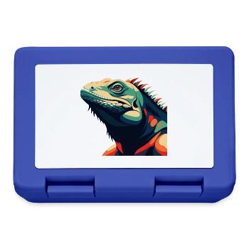 Iguana Cartoon Character Colorful Pet Animal - Lunchbox - royal blue - Front