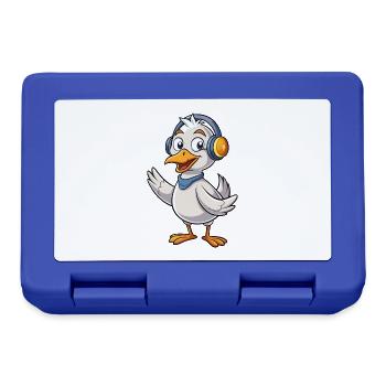 Goose Funny Cartoon Character Casque Musique - Boîte à goûter - bleu royal - Devant