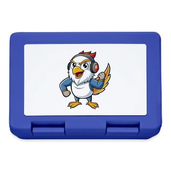Falcon Funny Cartoon Character Musique de casque - Boîte à goûter - bleu royal - Devant