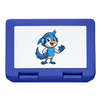 Blue Jay Lustige Cartoon Figur Kopfhörer Musik - Brotdose - Royalblau - Vorne