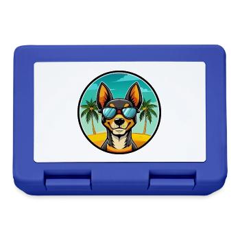Spielzeug Manchester Terrier Hunderasse Cartoon Strand - Brotdose - Royalblau - Vorne