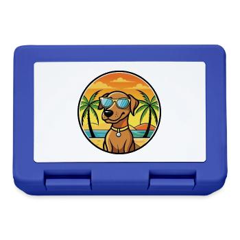 Vizsla Dog Breed Cartoon Sunglasses Beach - Lunchbox - royal blue - Front