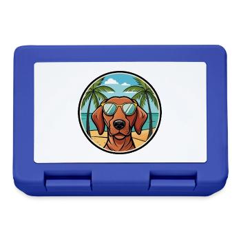 Drahthaar Vizsla Hund Rasse Cartoon Sonnenbrille Strand - Brotdose - Royalblau - Vorne