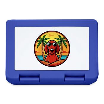 Redbone Coonhound Hunderasse Cartoon Sonnenbrille Strand - Brotdose - Royalblau - Vorne