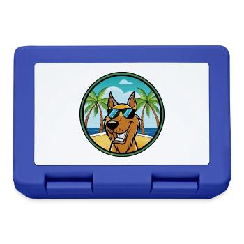 Jugoslawischer Windhund Hunderasse Cartoon Sonnenbrille Strand - Brotdose - Royalblau - Vorne