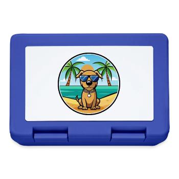Serbischer Windhund Rasse Cartoon Sonnenbrille Strand - Brotdose - Royalblau - Vorne