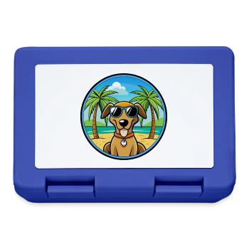 Polnische Jagdhunderasse Cartoon Sonnenbrille Strand - Brotdose - Royalblau - Vorne