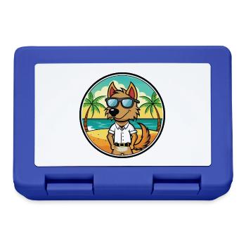 Polnische Jagdhunderasse Cartoon Sonnenbrille Strand - Brotdose - Royalblau - Vorne