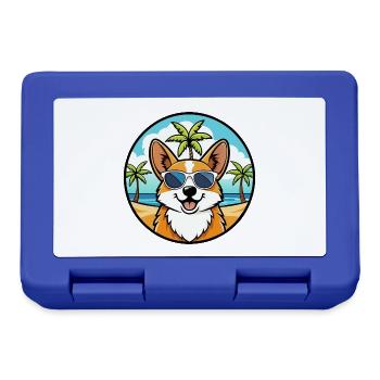 Pembroke Welsh Corgi Hunderasse Cartoon Sonnenbrille - Brotdose - Royalblau - Vorne