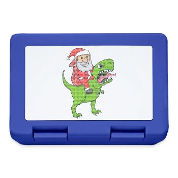 Weihnachten Dinosaurier Ugly Christmas Effekt - Brotdose - Royalblau - Vorne