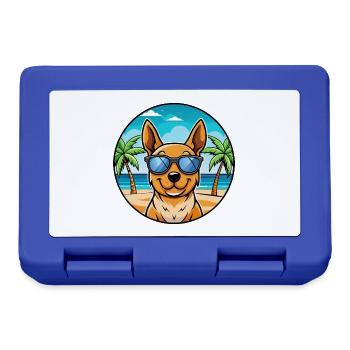 Lancashire Heeler Hunderasse Cartoon Sonnenbrille Strand - Brotdose - Royalblau - Vorne