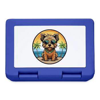 Norfolk Terrier Hunderasse Cartoon Sonnenbrille Strand - Brotdose - Royalblau - Vorne